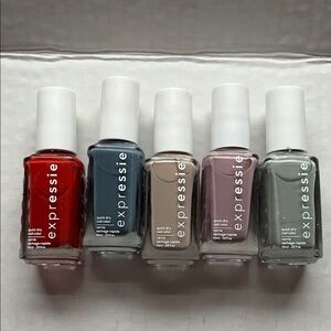 Expressie Nail Polish Set - Red, Blue, Beige, Pink, Gray - bundle